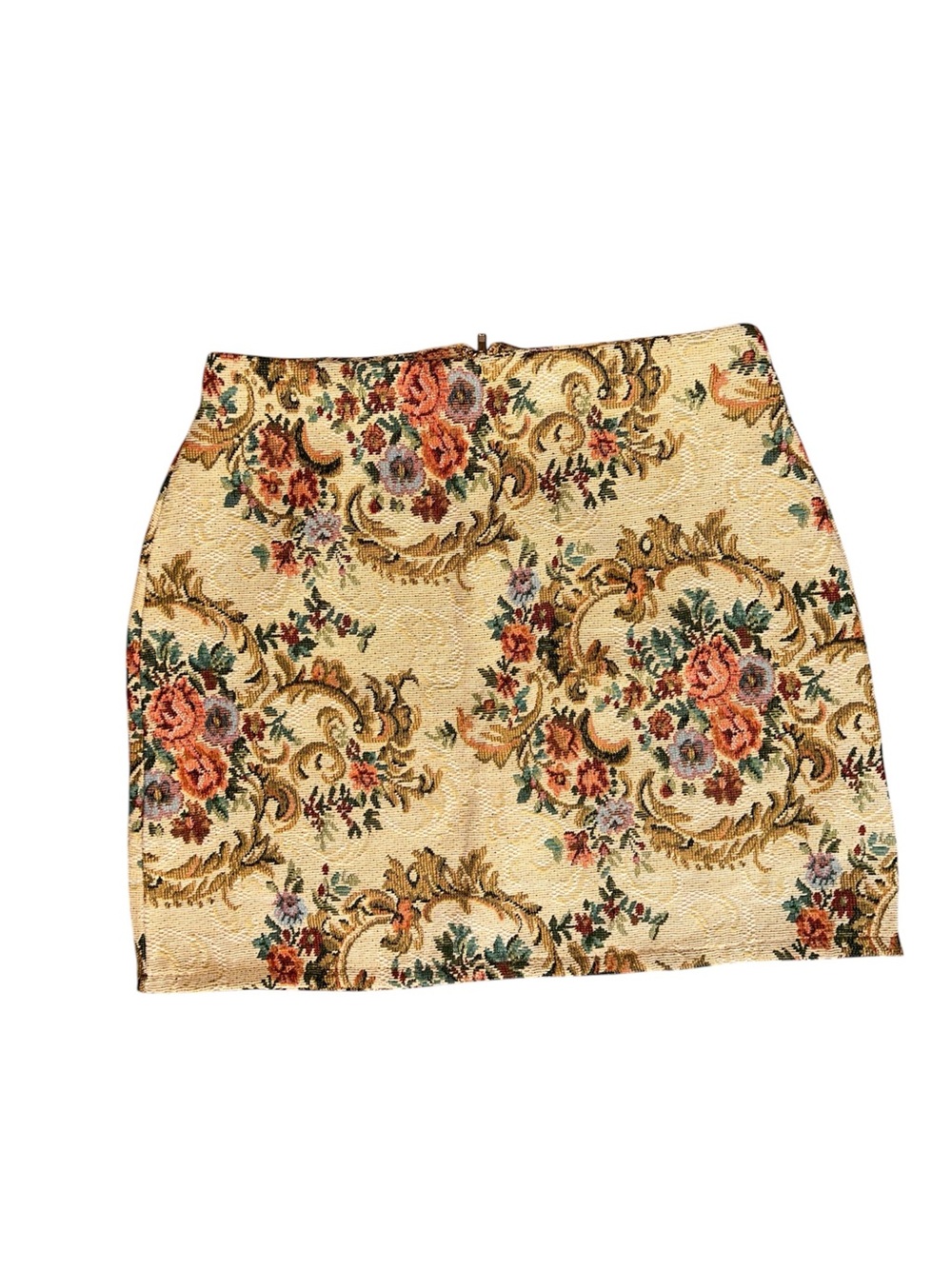 Le Lis Cream Floral Brocade Mini Skirt